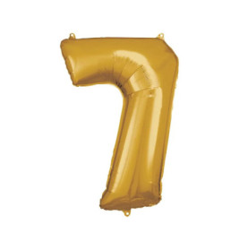 Grosse Zahl 7 Gold Folienballon N34 58 cm x 88 cm