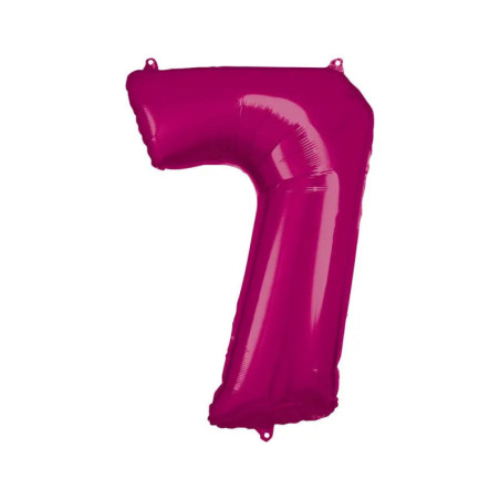 Grosse Zahl 7 Pink Folienballon N34 58cm x 88cm