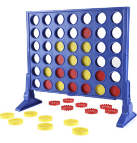 4 gewinnt, Strategiespiel für 2 Spieler, 4 gewinnt Rasterwand, 4 in einer Reihe, Spiel für Kinder ab 6