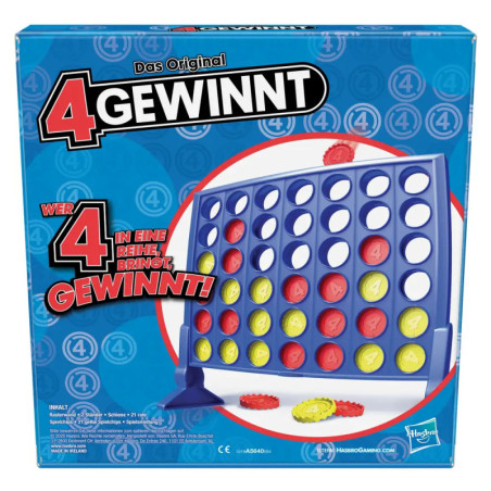 4 gewinnt, Strategiespiel für 2 Spieler, 4 gewinnt Rasterwand, 4 in einer Reihe, Spiel für Kinder ab 6