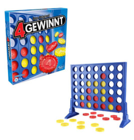 4 gewinnt, Strategiespiel für 2 Spieler, 4 gewinnt Rasterwand, 4 in einer Reihe, Spiel für Kinder ab 6