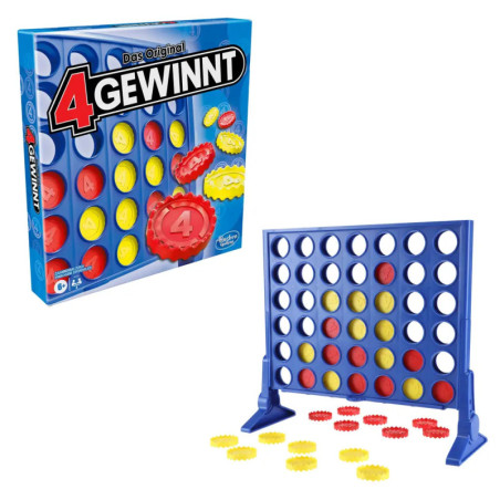4 gewinnt, Strategiespiel für 2 Spieler, 4 gewinnt Rasterwand, 4 in einer Reihe, Spiel für Kinder ab 6