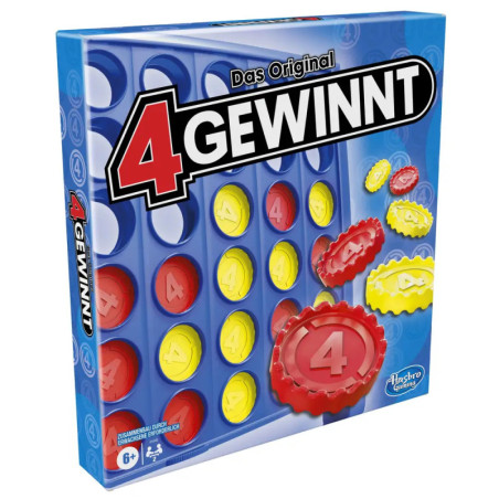 4 gewinnt, Strategiespiel für 2 Spieler, 4 gewinnt Rasterwand, 4 in einer Reihe, Spiel für Kinder ab 6