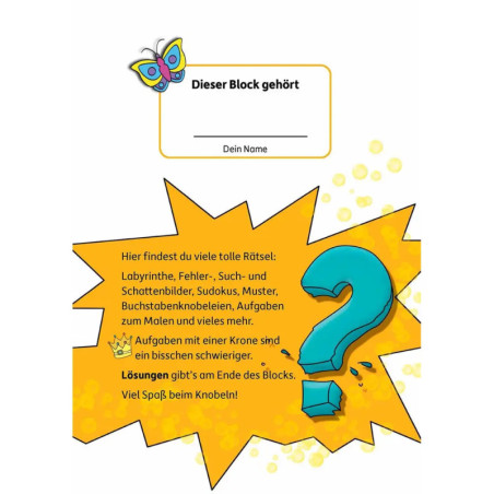 Rätselblock ab 6 Jahre, Band 2, sortiert