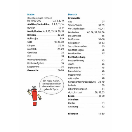 Quer durch die 4. Klasse, Mathe und Deutsch - Übungsblock. Ab 9 Jahre., sortiert