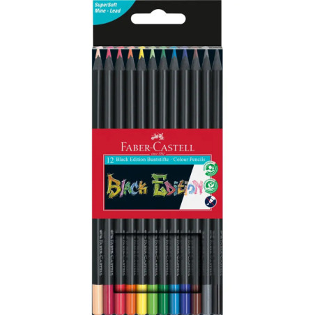 Faber-Castell Buntstifte Black Edition 12er Kartonetui Faber-Castell Buntstifte Black Edition 12er Kartonetui