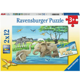 Ravenburger 5095 Puzzle Tierkinder aus aller Welt 2 X 12 Teile