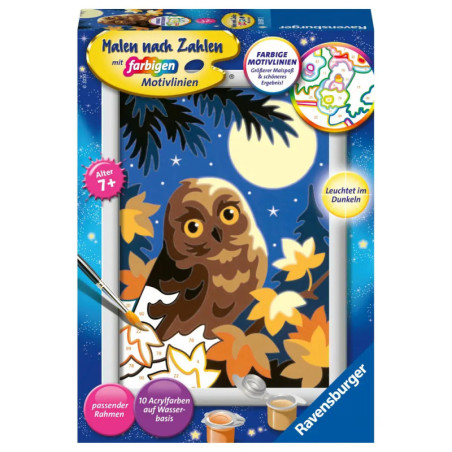 Ravenburger 28697 Malen nach Zahlen Eule im Mondschein Malen nach Zahlen Sonderserie E