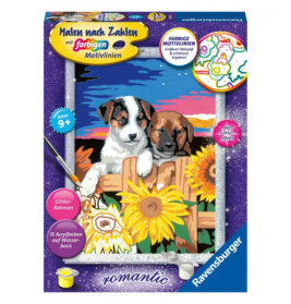 Ravenburger 28765 Malen nach Zahlen Welpen im Sonnenuntergang Malen nach Zahlen Serie Romantic
