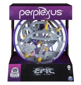 Perplexus Epic 3D-Kugel-Labyrinth in lila-schwarzer Verpackung, ab 10 Jahren, mit 125 Hindernissen.
