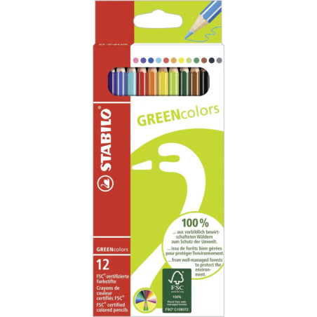Farbstifte Greencolors, 12er Kartonetui