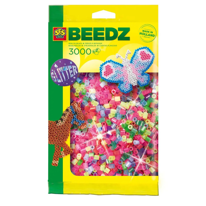 Bügelperlenmix 3.000 Stck. Glitzer
