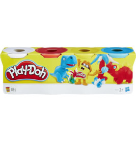 Play-Doh 4er Pack Grundfarben blau, gelb, rot und weiß