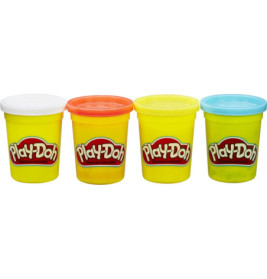 Play-Doh 4er Pack Grundfarben blau, gelb, rot und weiß