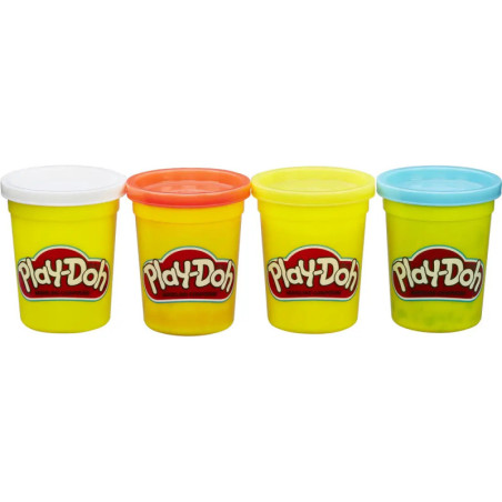 Play-Doh 4er Pack Grundfarben blau, gelb, rot und weiß