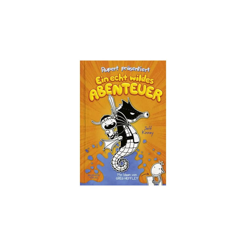 Deutsches Buchcover mit Comicfiguren und dem Titel Ein echt wildes Abenteuer auf orangem Hintergrund. Deutsches Buchcover mit Comicfiguren und dem Titel Ein echt wildes Abenteuer auf orangem Hintergrund.