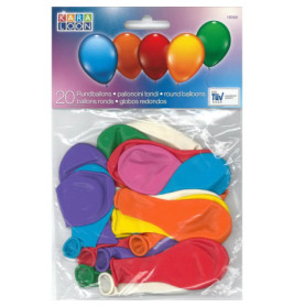 Ballons rund 20 Stück sortiert,Umfang 60-70cm
