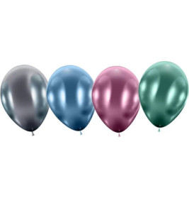 Ballons maxi Glossy metall bunt 4 Stück