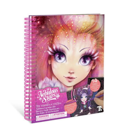 Spiralgebundenes Nebulous Stars Zen Scratch & Sketch Buch mit Fantasiegirl auf dem Cover. Spiralgebundenes Nebulous Stars Zen Scratch & Sketch Buch mit Fantasiegirl auf dem Cover.