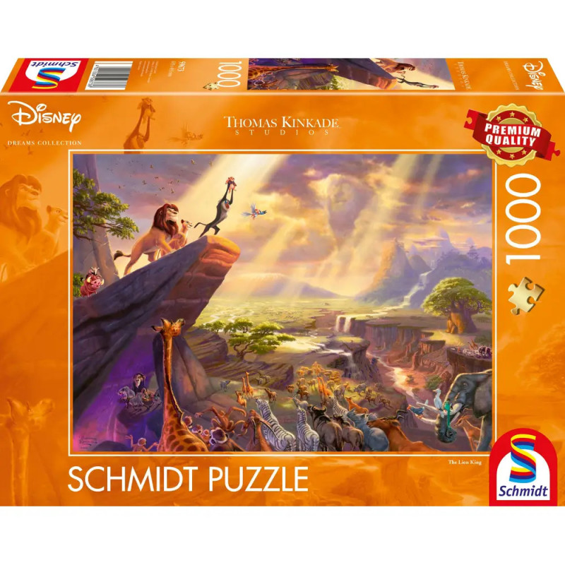 Schmidt-Puzzle mit 1000 Teilen, Motiv: Disney Der König der Löwen von Thomas Kinkade Studios.