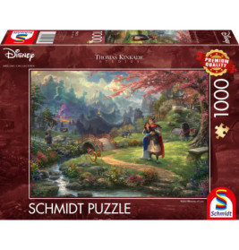 Disney Schmidt Puzzle mit 1000 Teilen: Mulan und Li Shang spazieren durch eine farbenfrohe, malerische Landschaft.