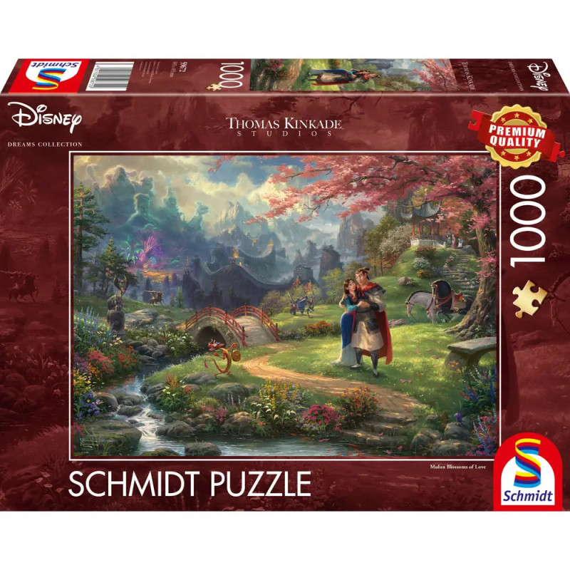 Disney Schmidt Puzzle mit 1000 Teilen: Mulan und Li Shang spazieren durch eine farbenfrohe, malerische Landschaft. Disney Schmidt Puzzle mit 1000 Teilen: Mulan und Li Shang spazieren durch eine farbenfrohe, malerische Landschaft.