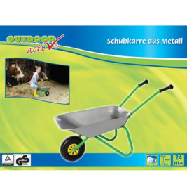 Outdoor active Schubkarre-Metall, silber/grün
