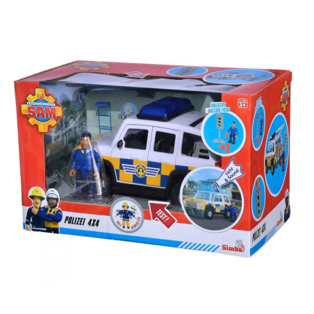 Simba Feuerwehrmann Sam Polizeiauto 4x4 mit Figur