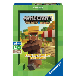 Box-Cover der Minecraft: Builders & Biomes Farmers Market Erweiterung von Ravensburger.