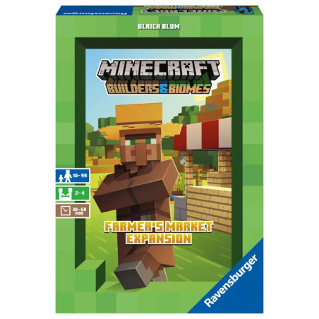 Box-Cover der Minecraft: Builders & Biomes Farmers Market Erweiterung von Ravensburger. Box-Cover der Minecraft: Builders & Biomes Farmers Market Erweiterung von Ravensburger.