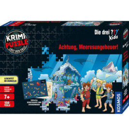 Puzzle-Box Die drei ??? Kinder: Unterwasser-Abenteuer mit drei Kindern, Schatz und Meeresbewohnern.