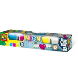 Neon und Glow in the dark-Knete 4x90gr