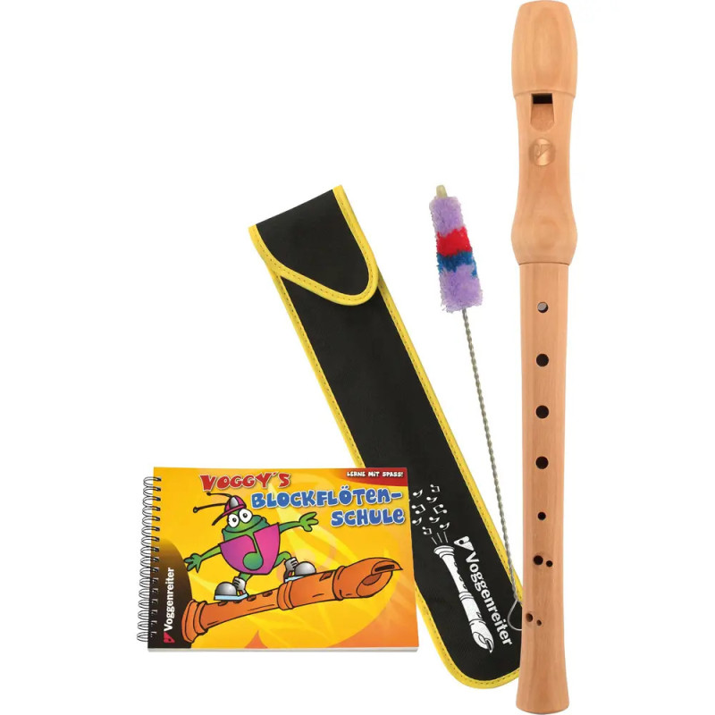 Blockflöte mit schwarzem Etui, Reinigungsstab und bebilderter Anleitung für Einsteiger. Blockflöte mit schwarzem Etui, Reinigungsstab und bebilderter Anleitung für Einsteiger.