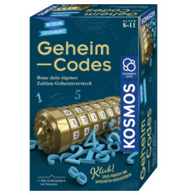 Kosmos Geheim-Codes-Set mit goldener Codewalze und Zahlen, geeignet für Kinder von 8 bis 11 Jahren.