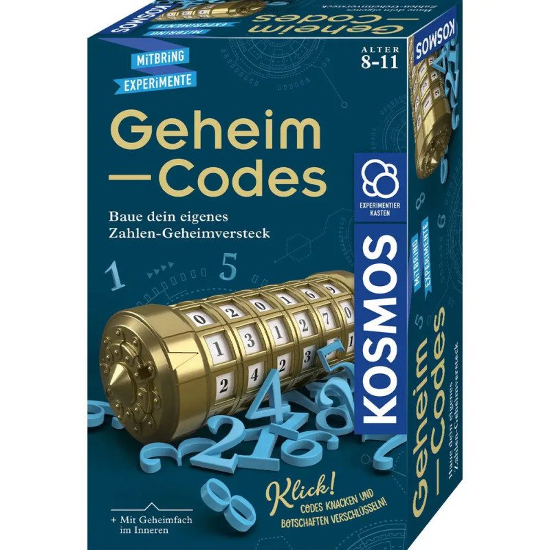 Kosmos Geheim-Codes-Set mit goldener Codewalze und Zahlen, geeignet für Kinder von 8 bis 11 Jahren. Kosmos Geheim-Codes-Set mit goldener Codewalze und Zahlen, geeignet für Kinder von 8 bis 11 Jahren.