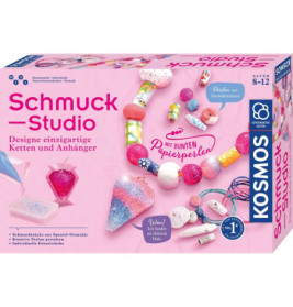 Schmuckset Kosmos Studio: bunte Perlen, Kette, Verpackung mit deutschem Text für Kinder von 8-12 Jahren.