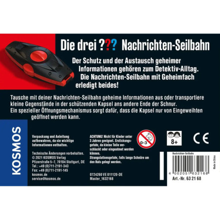 Kosmos Die drei ??? Nachrichten-Seilbahn (große Dose) Kosmos Die drei ??? Nachrichten-Seilbahn (große Dose)