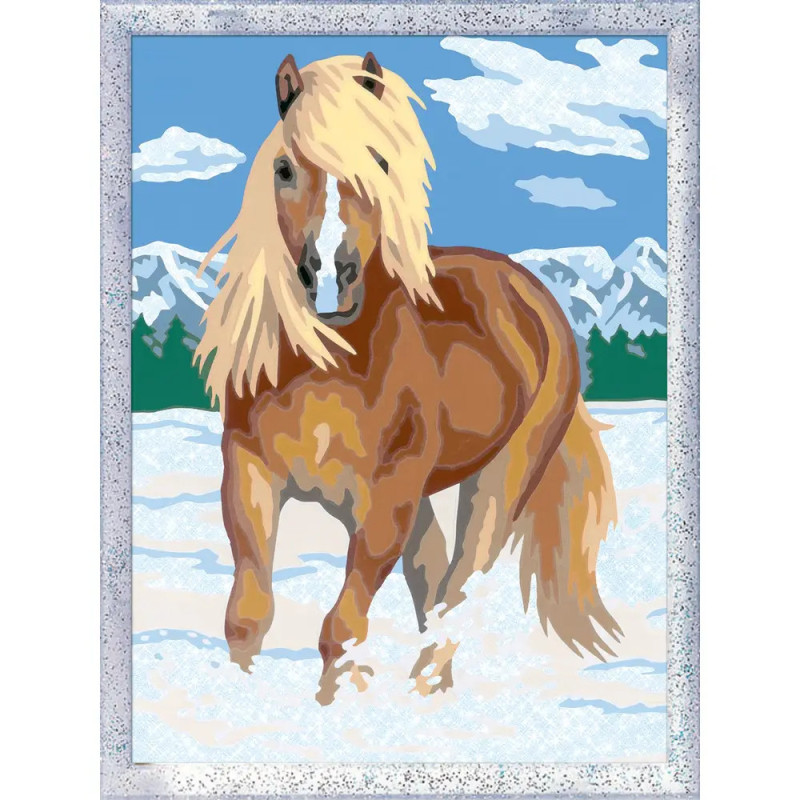 Ravenburger 28780 Malen nach Zahlen Haflinger im Schnee Malen nach Zahlen Serie Pferd