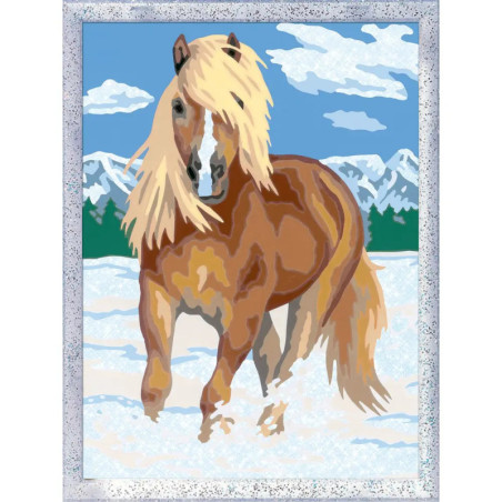 Ravenburger 28780 Malen nach Zahlen Haflinger im Schnee Malen nach Zahlen Serie Pferd