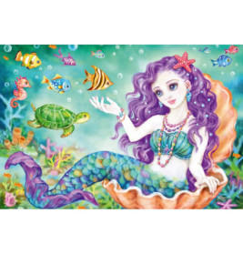 Schmidt Spiele 56376 3x48 Teile Prinzessin, Fee & Meerjungfrau
