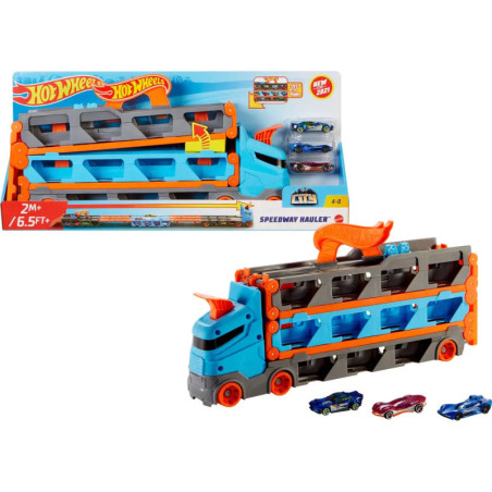 Mattel GVG37 Hot Wheels 2-in-1 Rennbahn Transporter