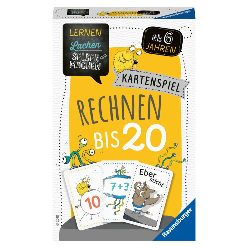Ravenburger 80349 Lernen Lachen Selbermachen: Kartenspiel Rechnen bis 20 Spielen und Lernen