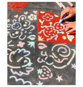 Krabbelkäfer Straßen-Glitzerkreide mit Schablonen