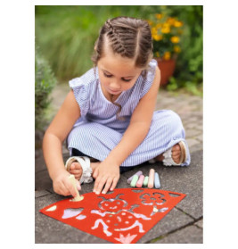 Krabbelkäfer Straßen-Glitzerkreide mit Schablonen