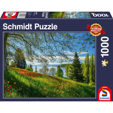 Schmidt Spiele 58967 Puzzle 1000T.Frhlingsallee zur Tulpenblte, Insel Mainau