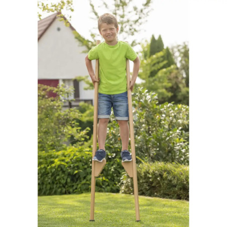 Outdoor active Stelzen aus Holz, Länge 150 cm, verstellbar