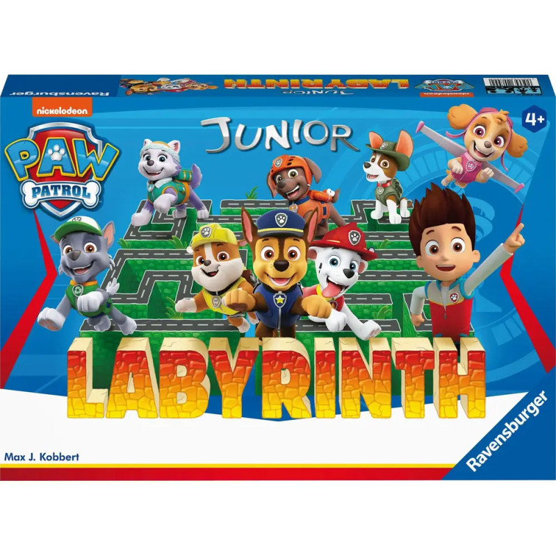 Paw Patrol Junior Labyrinth Brettspielschachtel mit Figuren vor einem Labyrinth abgebildet. Paw Patrol Junior Labyrinth Brettspielschachtel mit Figuren vor einem Labyrinth abgebildet.
