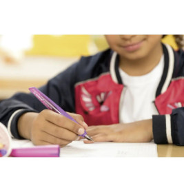 Schulfüller mit Linkshänder-Feder L - STABILO EASYbuddy in koralle/rot - Schreibfarbe blau (löschbar) - Einzelstift -