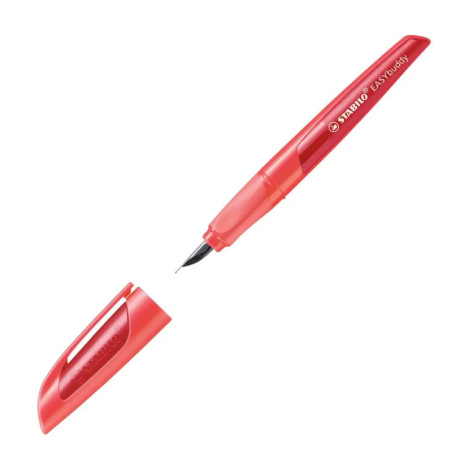 Schulfüller mit Anfänger-Feder A - STABILO EASYbuddy in koralle/rot - Schreibfarbe blau (löschbar) - Einzelstift - ink