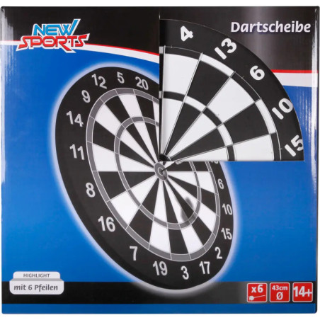 New Sports Kork Dartboard inklusive 6 Pfeilen